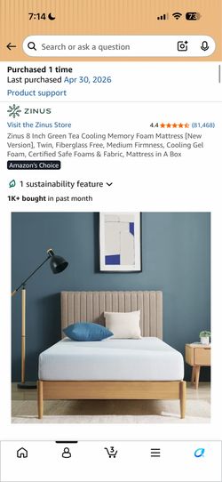 Twin mattress and bedframe