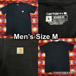 Carhartt Relaxed Fit Pocket Black T-Shirt Men’s Medium Blank Workwear Logo