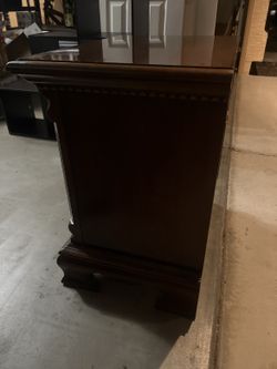 Solid Wood Nightstand — 3 Drawer, Dark Cherry