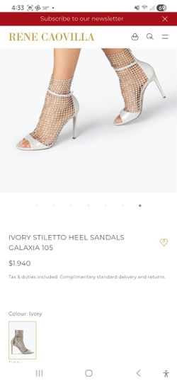 Rene Caovilla Ivory Mesh Heels - Size 9