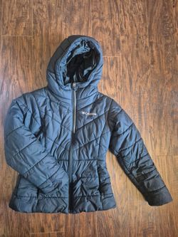 COLUMBIA Hooded Puffer Jacket Girls Size Small (7/8)