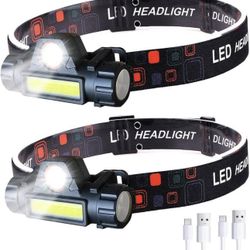 4 PCs Headlamp Rechargeable, Super Bright LED Head Lamp, Waterproof Outdoors Headlamp Flashlight, Ad