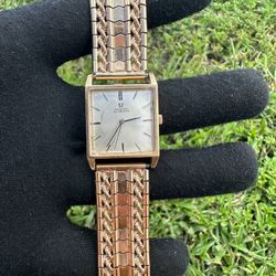 18k solid yellow rose gold vintage omega dress watch retro automatic 24 jewels