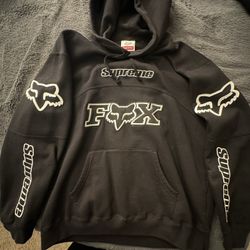 Supreme Fox Racing Black Hoodie Size Large Rare 