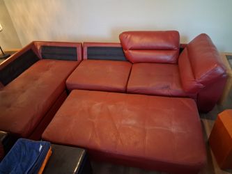 FREE red leather couch