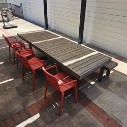 Outdoor Table Bench & Chairs
