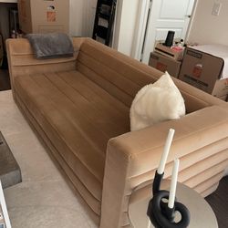 CB2 Strato 80" Camel Velvet Sofa