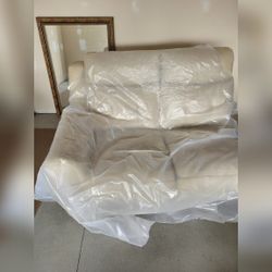 Leather Sectional, Light Beige with Recliners - Like New - Greensboro, NC