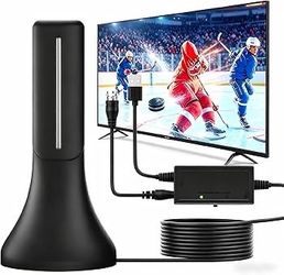 Brand new in box unopened    2026 Upgraded Indoor Digital TV Antenna, Long Range 360° Reception HD Antenna for Smart TV & All Older TVs, Signal Amplif