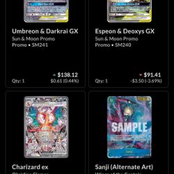 One Piece And Pokémon Cards 