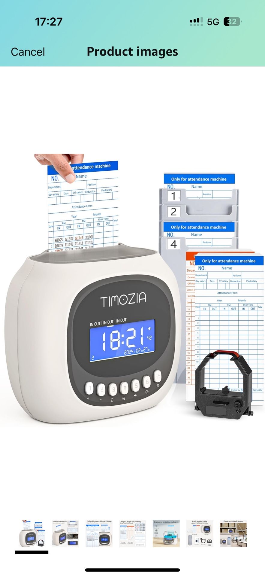 Time Clocks for Employees Small Business Auto Align Time Clock 6 Punches per Day Time Machine Clock in Machine for Employees with 100 Time Cards 2