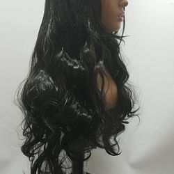 Long Black Wavy Wig