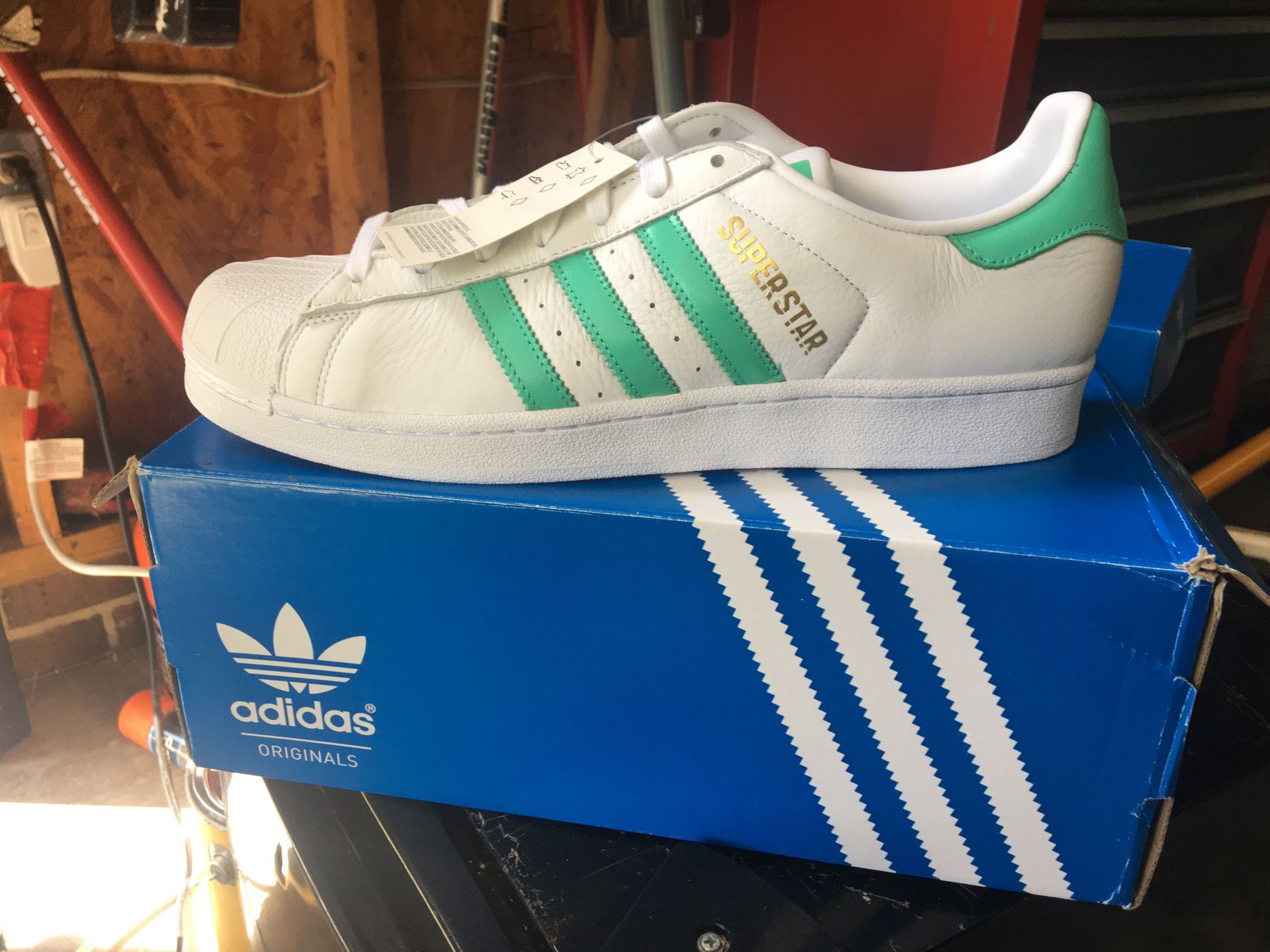 $65 TODAY ONLY!!!;Adidas superstar size 12 new in box