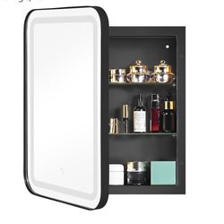 LED Medicine Cabinet with Mirror for Bathroom, Dimmable Light and Color Adjustment, Recessed Medicine Cabinet with Lights,Bathroom Mirror with Storage