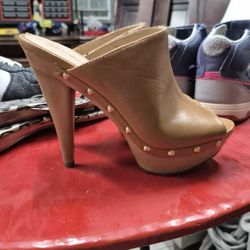  Studded Platform Heel Mules