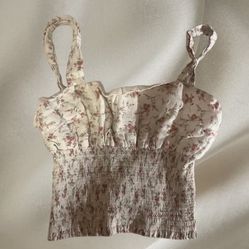forever 21 white and pink floral crop top 🪷