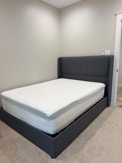 Queen bed frame and mattress
