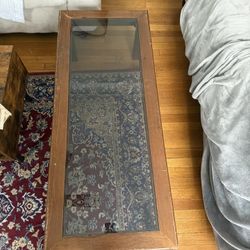 Simple Wood And Glass Coffee Table 