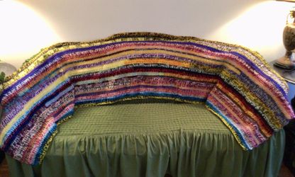 Handmade Multi-Colored Crochet Throw / Blanket
