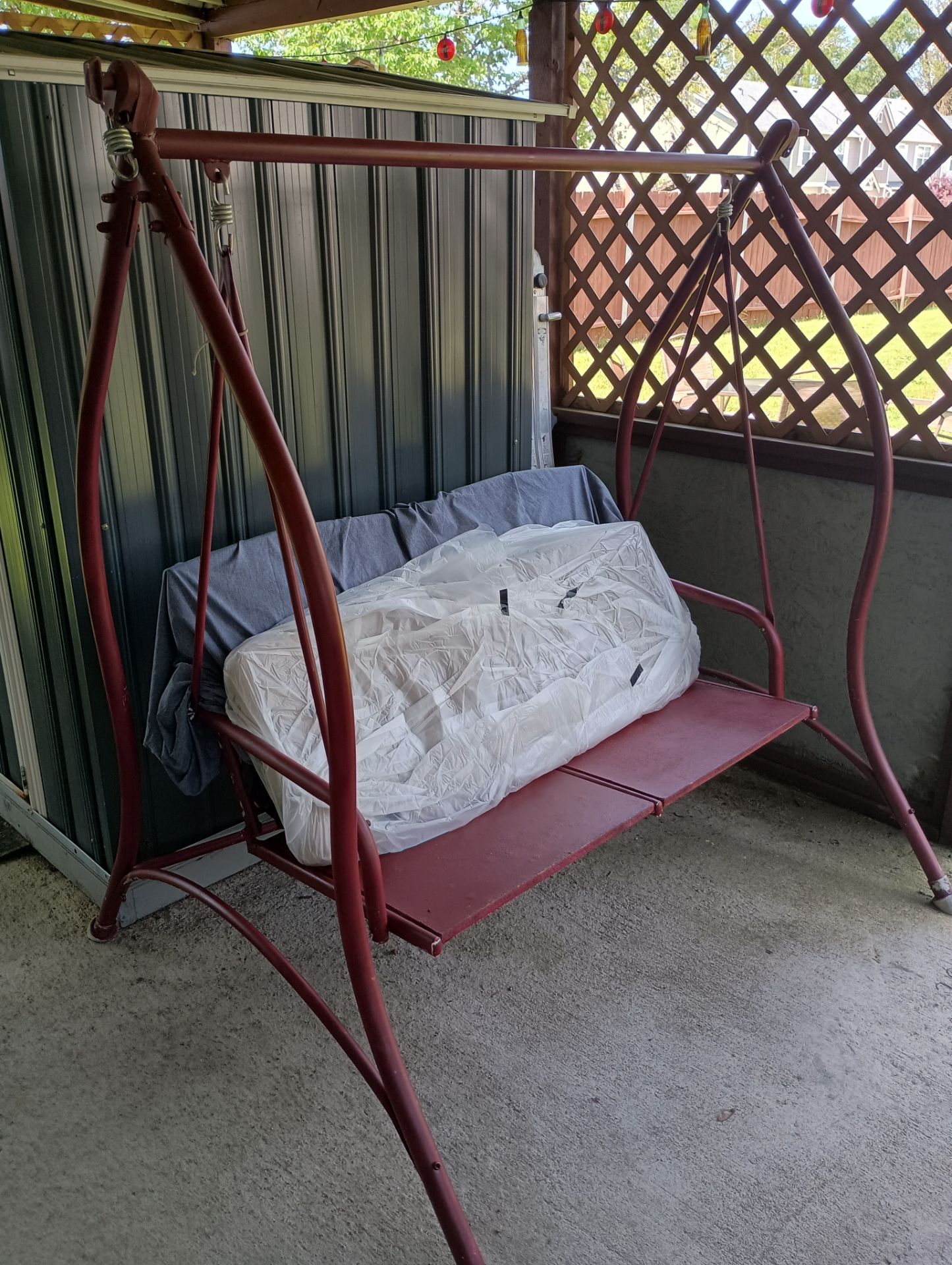Steel frame awing