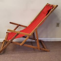 Acacia Wood Sling Chair