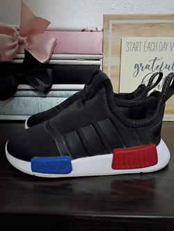 Adidas NMD 360 Toddler Slip-On Sneakers - Size 6K - Black/Red/Blue