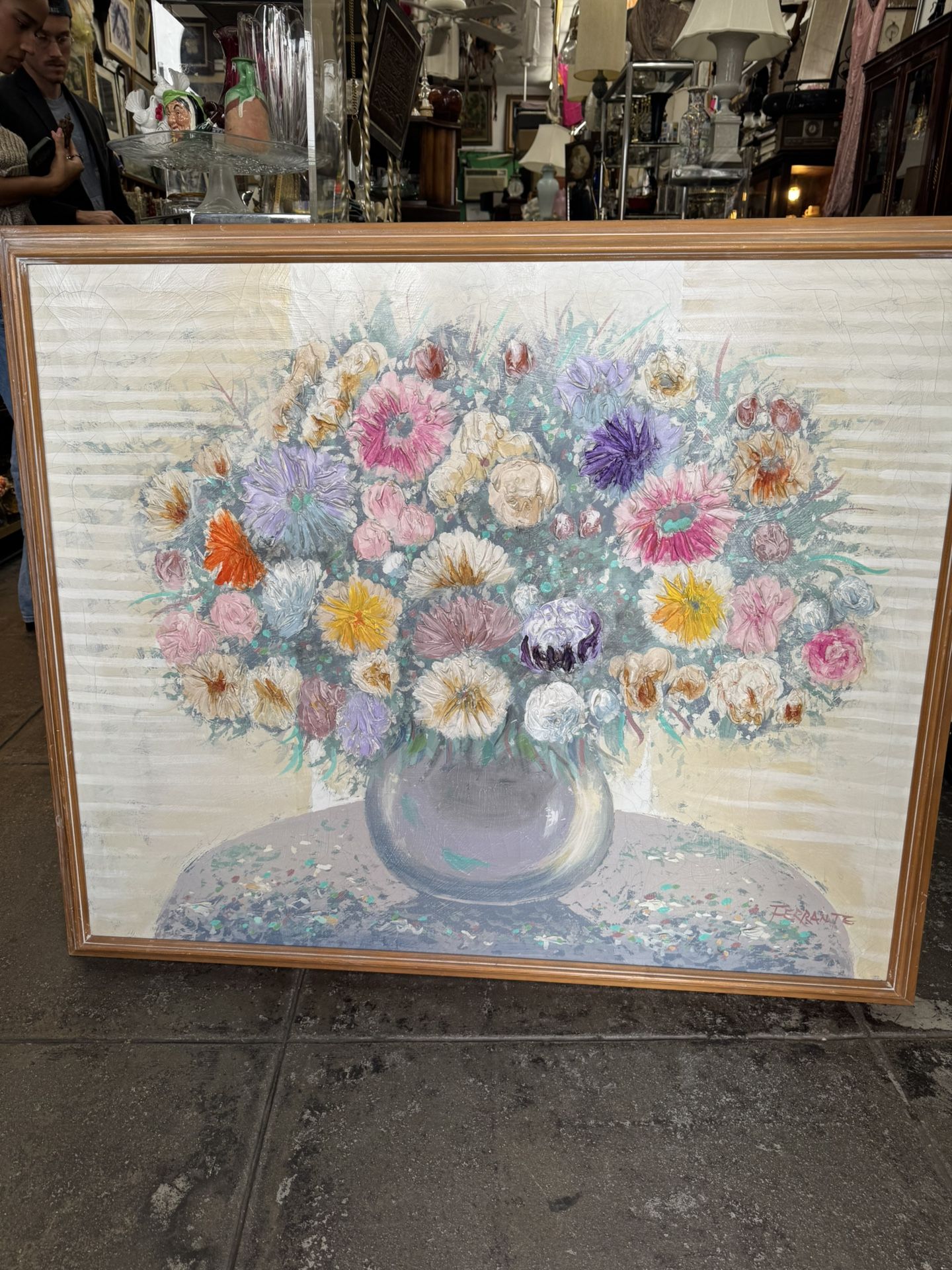 FERRANTE  20th Century FLORAL STILL LIFE OIL ON CANVES