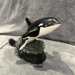 Orca Whale Phone Corded Novelty Telephone Redial Feature Black White