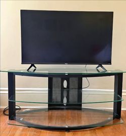 TV Media Stand - Tempered Glass
