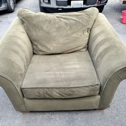 Oversized Olive Green, Microfiber Lounge Chair