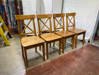 IKEA Ingolf Knotty Pine Dining Chair Set (Set of 4)