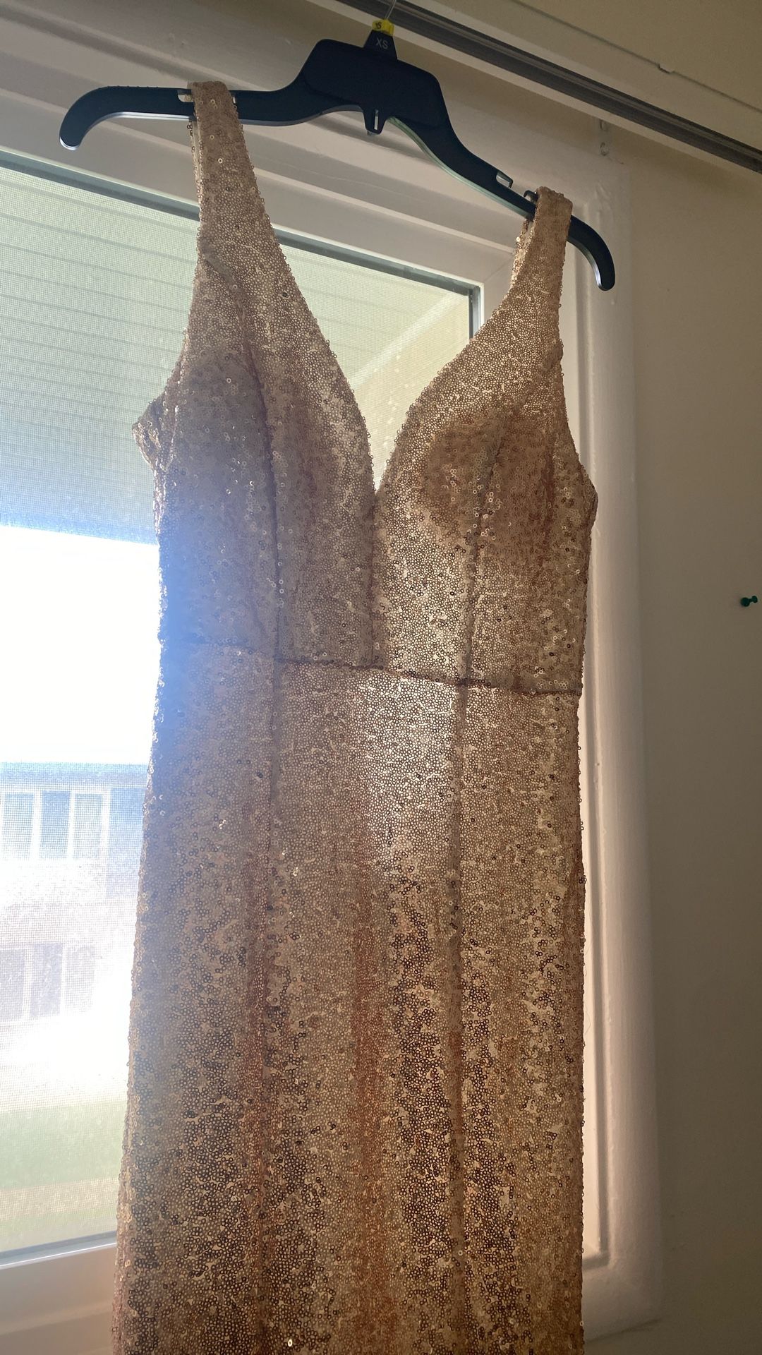 Formal light gold sequined Dress
