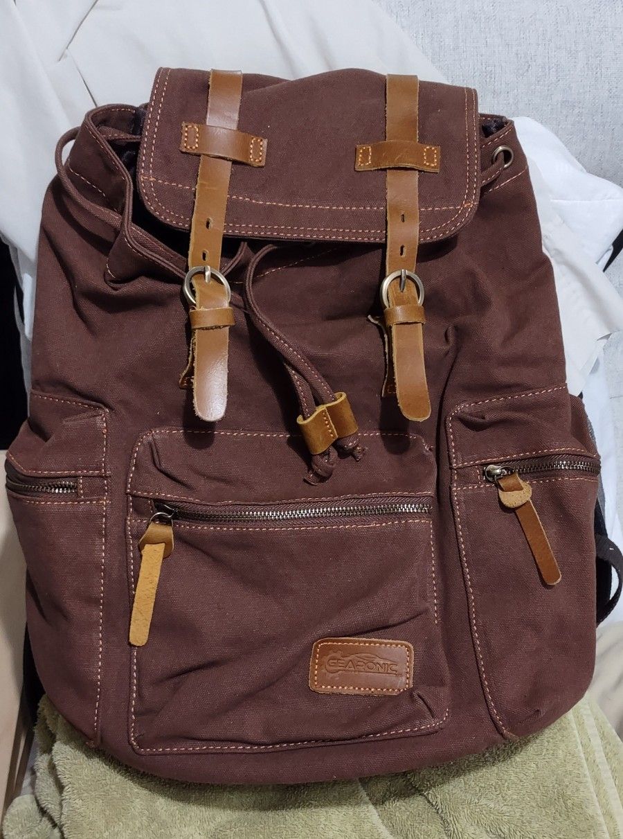 Gearonic Men'S Outdoor Sport Vintage Canvas Military Backbag Shoulder Travel Hiking Camping School Bag Backpack.