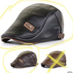 Leather Black And brown Irish Hat