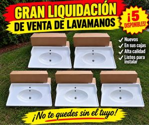 White Ceramic Drop-In Bathroom Sink 32”