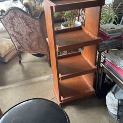 Mid Century Antique Tower Display Books Storage