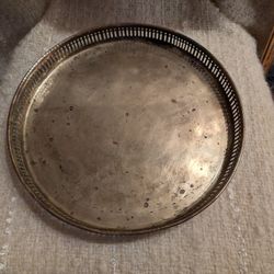 12" Vintage Solid Brass Tray