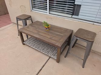 Table and 2  bar bench