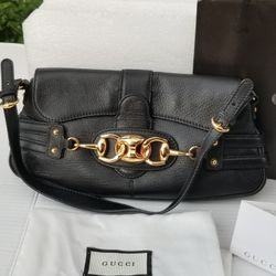 Tom Ford  Era Rare GUCCI Leather Horsebit  Chain Flap Shoulder Bag