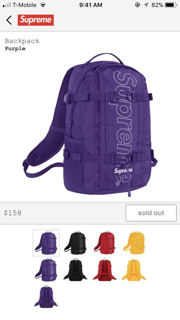 Supreme Backpack (FW18) Purple – Dousedshop