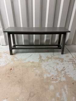 Gray Solid Wood Entryway Bench