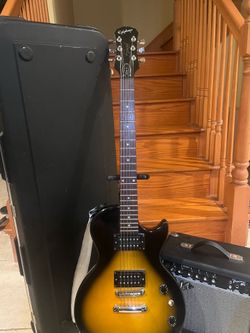 Epiphone Les Paul (Mint) w/ Hardshell Case, Fender Amp