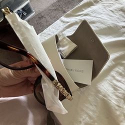 Michael Kors women glasses brown and cute gold logo on side