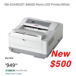 New in box Oki (contact info removed)1 B4600 Mono LED Printer,White  $500 cash only east palmdale