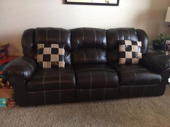 Faux leather couch