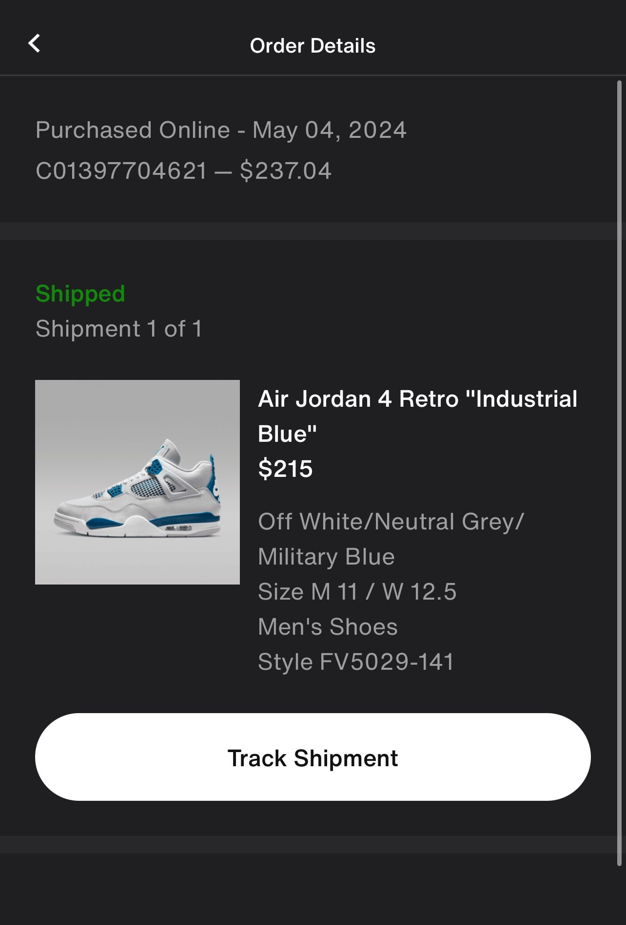Jordan 4 “ Industrial Blue”