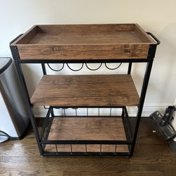 Kitchen Bar Cart - Wood & Metal