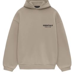 Fear Of God Essentials Fleece Hoodie II in color “Desert Sand”, Size Medium