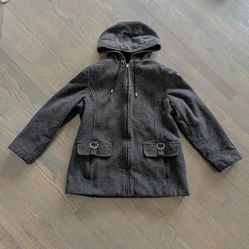 Covington Women's Large Wood Blend Zip Up Jacket Hooded, Large