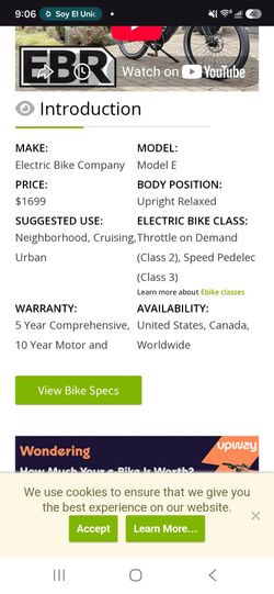 Electric bike company model e